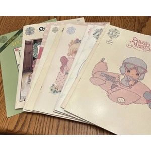 Precious Moments Cross Stitch Lot